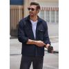 COOFANDY Men’s Polar Fleece Shacket Long Sleeve Casual Button Down Shirt Jacket with Pockets(Dark Navy)