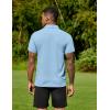 COOFANDY Men’s Polo Shirts Short Sleeve Moisture Wicking Golf Shirt Fashion Casual Collared T-Shirt(Light Blue)