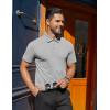 COOFANDY Men’s Polo Shirts Short Sleeve Moisture Wicking Golf Shirt Fashion Casual Collared T-Shirt(Light Grey)