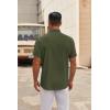 COOFANDY Mens Short Sleeve Button Down Shirts Casual Dress Shirt Untucked Shirts with Pocket(Army Green)