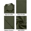 COOFANDY Mens Short Sleeve Button Down Shirts Casual Dress Shirt Untucked Shirts with Pocket(Army Green)