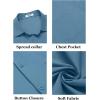 COOFANDY Mens Short Sleeve Button Down Shirts Casual Dress Shirt Untucked Shirts with Pocket(Blue)