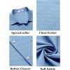 COOFANDY Mens Short Sleeve Button Down Shirts Casual Dress Shirt Untucked Shirts with Pocket(Blue Patterned)