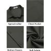 COOFANDY Mens Short Sleeve Button Down Shirts Casual Dress Shirt Untucked Shirts with Pocket(Dark Grey)
