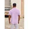 COOFANDY Mens Short Sleeve Button Down Shirts Casual Dress Shirt Untucked Shirts with Pocket(Lavender)