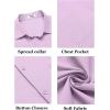 COOFANDY Mens Short Sleeve Button Down Shirts Casual Dress Shirt Untucked Shirts with Pocket(Lavender)