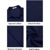 COOFANDY Mens Short Sleeve Button Down Shirts Casual Dress Shirt Untucked Shirts with Pocket(Navy Blue)