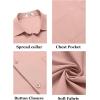COOFANDY Mens Short Sleeve Button Down Shirts Casual Dress Shirt Untucked Shirts with Pocket(Pink)