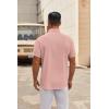 COOFANDY Mens Short Sleeve Button Down Shirts Casual Dress Shirt Untucked Shirts with Pocket(Pink)