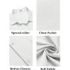 COOFANDY Mens Short Sleeve Button Down Shirts Casual Dress Shirt Untucked Shirts with Pocket(White)