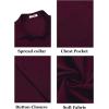 COOFANDY Mens Short Sleeve Button Down Shirts Casual Dress Shirt Untucked Shirts with Pocket(Wine Red)