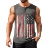COOFANDY Men’s Casual Tank Top Sleeveless Henley Shirts Muscle Fit T Shirt(01-usa Flag 01(1pcs))