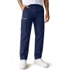 COOFANDY Men’s Cotton Cargo Pants Relaxed Fit Elastic Waist Casual Pants Stretch Work Cargo Pant with Pockets(Navy Blue)