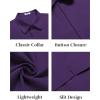 COOFANDY Mens Button Down Shirts Short Sleeve Casual Shirt Summer Untucked Dress Shirts(Purple)
