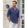 COOFANDY Men’s Casual Button Down Shirt Wrinkle Free Shirts Long Sleeve Dress Shirt(Navy Shark)
