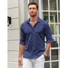 COOFANDY Men’s Casual Button Down Shirt Wrinkle Free Shirts Long Sleeve Dress Shirt(Navy Shark)
