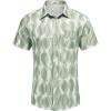 COOFANDY Men’s Casual Button Down Shirts Short Sleeve Textured Summer Beach Shirt with Pocket(Sage Green Patterned)