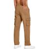 COOFANDY Men’s Cotton Cargo Pants Relaxed Fit Elastic Waist Casual Pants Stretch Work Cargo Pant with Pockets(Light Brown)