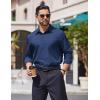 COOFANDY Mens Dress Shirts Long Sleeve Wrinkle Free Shirt Textured Business Casual Button Down Shirt(Deep Blue)