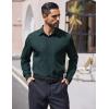 COOFANDY Mens Dress Shirts Long Sleeve Wrinkle Free Shirt Textured Business Casual Button Down Shirt(Lake Green)