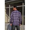 COOFANDY Mens Flannel Plaid Shirts Long Sleeve Casual Button Down Cotton Shirt with Pocket(Purple Black Plaid)