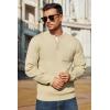 COOFANDY Men’s Henley Knit Sweater Long Sleeve Soft Pullover Shirt with Chest Pocket(Beige)