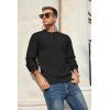 COOFANDY Men’s Henley Knit Sweater Long Sleeve Soft Pullover Shirt with Chest Pocket(Black)