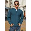 COOFANDY Men’s Henley Knit Sweater Long Sleeve Soft Pullover Shirt with Chest Pocket(Deep Blue)