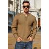 COOFANDY Men’s Henley Knit Sweater Long Sleeve Soft Pullover Shirt with Chest Pocket(Light Brown)