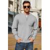 COOFANDY Men’s Henley Knit Sweater Long Sleeve Soft Pullover Shirt with Chest Pocket(Light Grey)
