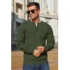 COOFANDY Men’s Henley Knit Sweater Long Sleeve Soft Pullover Shirt with Chest Pocket(Olive Green)