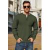 COOFANDY Men’s Henley Knit Sweater Long Sleeve Soft Pullover Shirt with Chest Pocket(Olive Green)