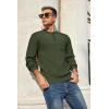 COOFANDY Men’s Henley Knit Sweater Long Sleeve Soft Pullover Shirt with Chest Pocket(Olive Green)