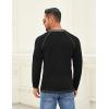COOFANDY Mens Henley Shirts Long Sleeve Casual Button V Neck T-Shirt Lightweight Fashion Pullover Shirts(Black)