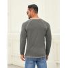 COOFANDY Mens Henley Shirts Long Sleeve Casual Button V Neck T-Shirt Lightweight Fashion Pullover Shirts(Dark Heather Grey)
