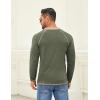 COOFANDY Mens Henley Shirts Long Sleeve Casual Button V Neck T-Shirt Lightweight Fashion Pullover Shirts(Heather Army Green)