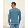 COOFANDY Mens Henley Shirts Long Sleeve Casual Button V Neck T-Shirt Lightweight Fashion Pullover Shirts(Heather Blue)