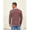 COOFANDY Mens Henley Shirts Long Sleeve Casual Button V Neck T-Shirt Lightweight Fashion Pullover Shirts(Heather Burgundy)