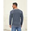 COOFANDY Mens Henley Shirts Long Sleeve Casual Button V Neck T-Shirt Lightweight Fashion Pullover Shirts(Heather Dark Blue)