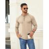 COOFANDY Mens Henley Shirts Long Sleeve Casual Button V Neck T-Shirt Lightweight Fashion Pullover Shirts(Heather Khaki)