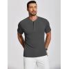 COOFANDY Men’s Henley Shirts Short Sleeve Ribbed T-Shirts Bodybuilding Workout Tee Shirts(Dark Gray)