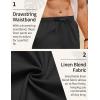 COOFANDY Men’s Linen Pants Casual Loose Fit Beach Summer Yoga Pant Lightweight Drawstring Linen Trousers(Black)