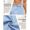 COOFANDY Men’s Linen Pants Casual Loose Fit Beach Summer Yoga Pant Lightweight Drawstring Linen Trousers(Clear Blue)