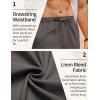 COOFANDY Men’s Linen Pants Casual Loose Fit Beach Summer Yoga Pant Lightweight Drawstring Linen Trousers(Dark Gray)
