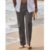 COOFANDY Men’s Linen Pants Casual Loose Fit Beach Summer Yoga Pant Lightweight Drawstring Linen Trousers(Dark Gray)