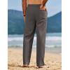 COOFANDY Men’s Linen Pants Casual Loose Fit Beach Summer Yoga Pant Lightweight Drawstring Linen Trousers(Dark Gray)