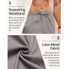 COOFANDY Men’s Linen Pants Casual Loose Fit Beach Summer Yoga Pant Lightweight Drawstring Linen Trousers(Gray)
