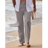 COOFANDY Men’s Linen Pants Casual Loose Fit Beach Summer Yoga Pant Lightweight Drawstring Linen Trousers(Gray)