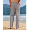 COOFANDY Men’s Linen Pants Casual Loose Fit Beach Summer Yoga Pant Lightweight Drawstring Linen Trousers(Gray)