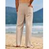 COOFANDY Men’s Linen Pants Casual Loose Fit Beach Summer Yoga Pant Lightweight Drawstring Linen Trousers(Khaki)